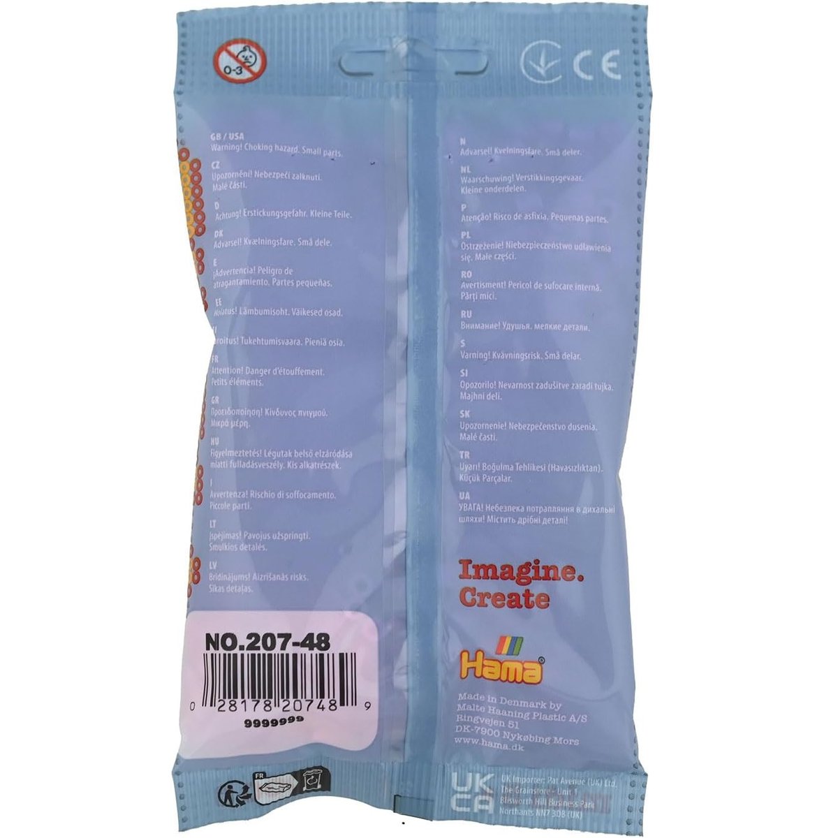 Sachet 1000 perles plastique Midi rose pastel rose, HAMA