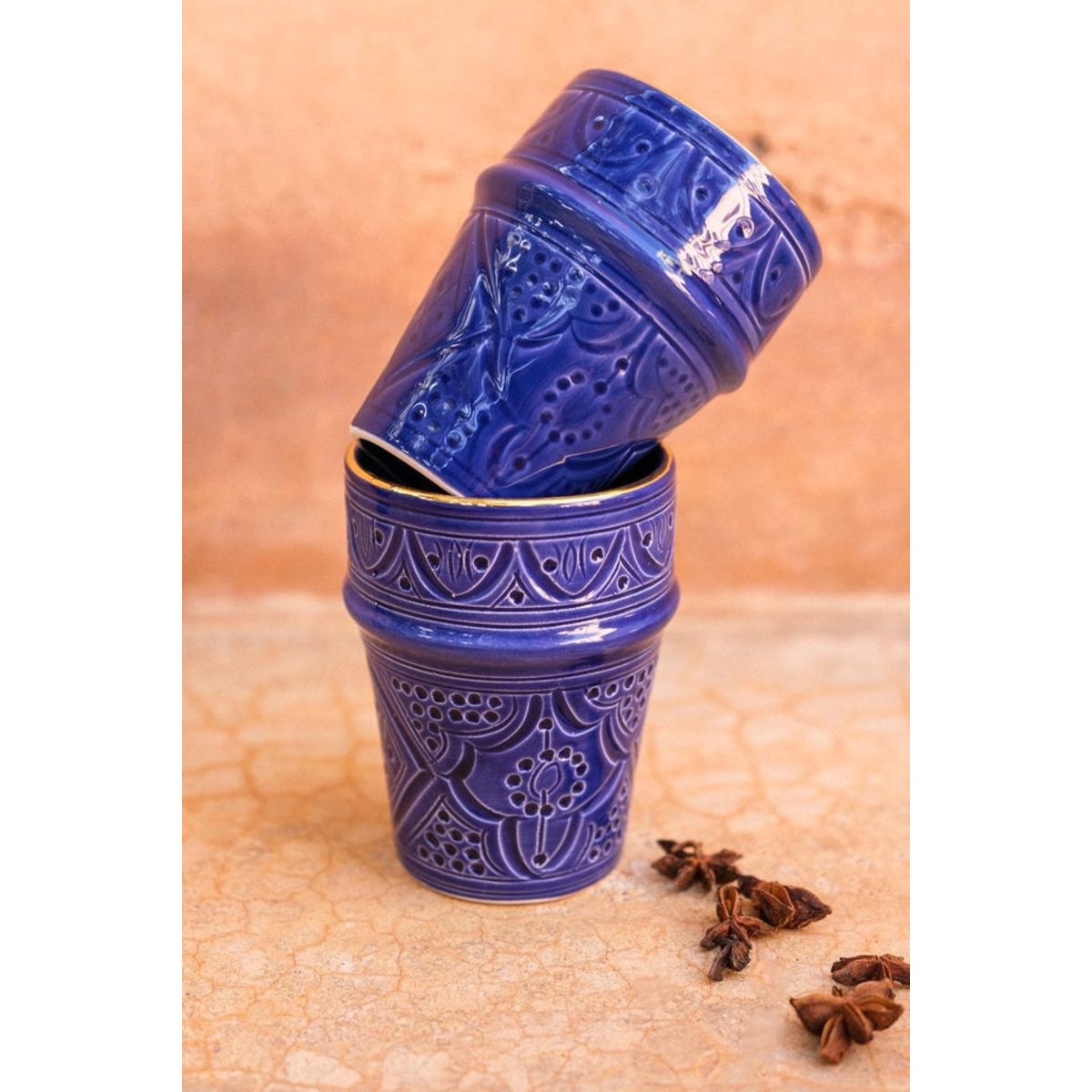 Tasse BELDI EMPREINTE bleu majorelle, CHABI CHIC
