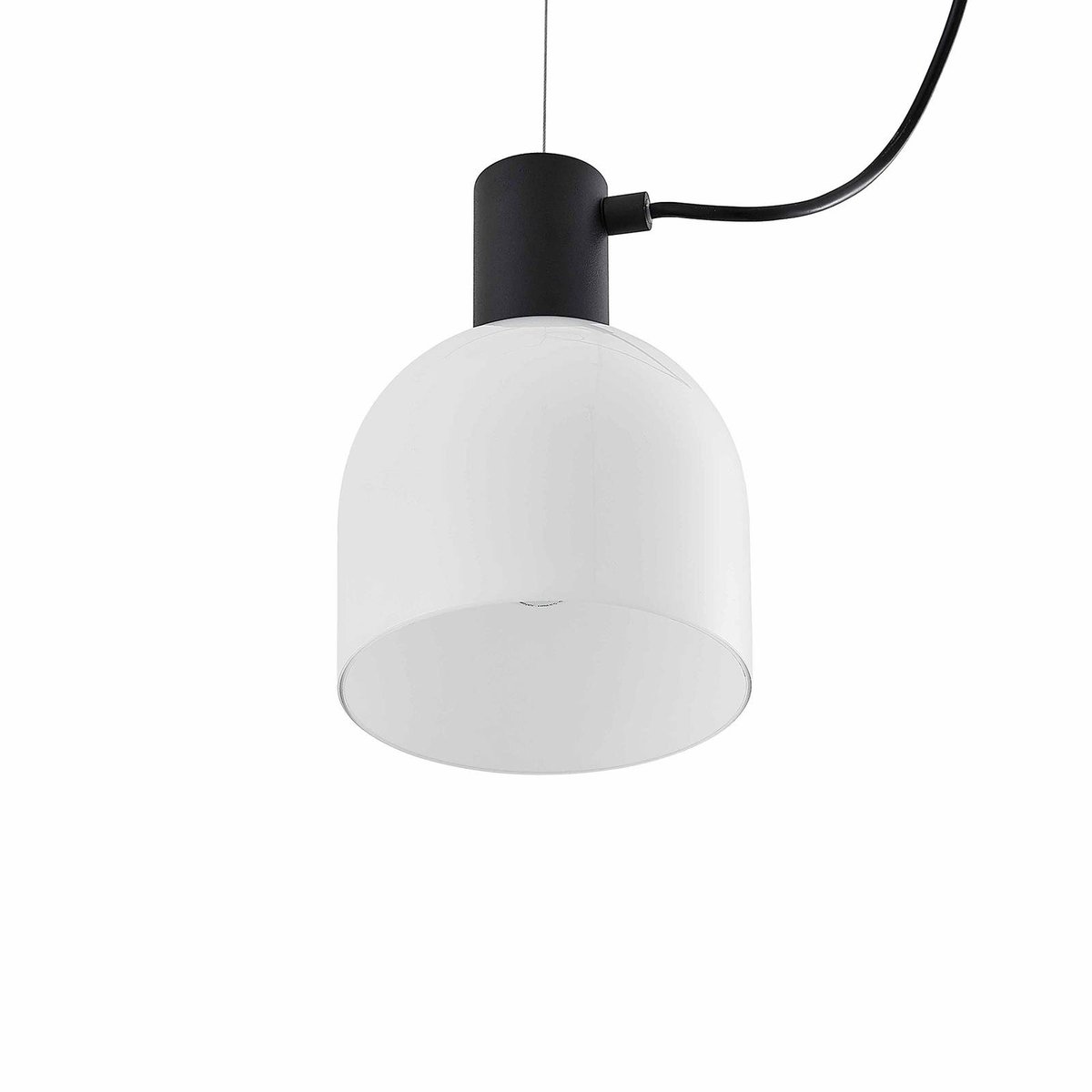 Suspension en verre moderne, Serina blanc, noir, LUCANDE
