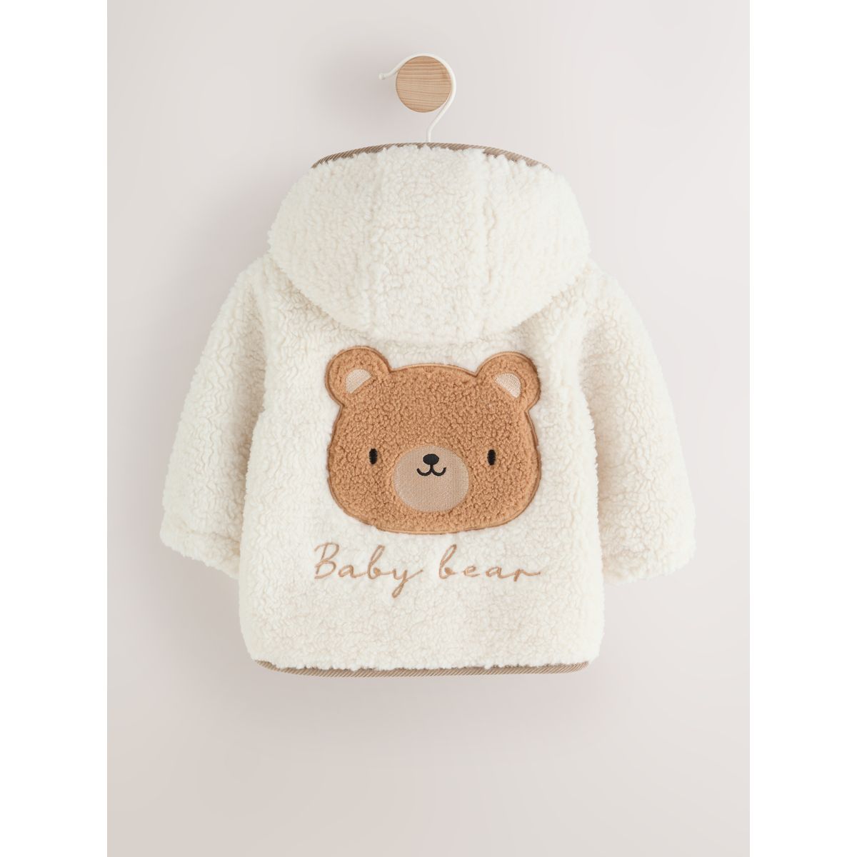 Veste à capuche bébé imitation peau de mouton crème, NEXT