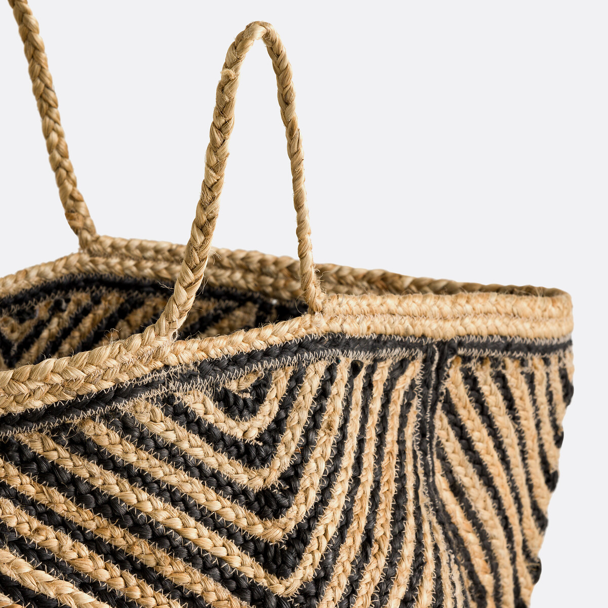 Panier en jute tréssée, Jutlo noir/naturel, LA REDOUTE INTERIEURS