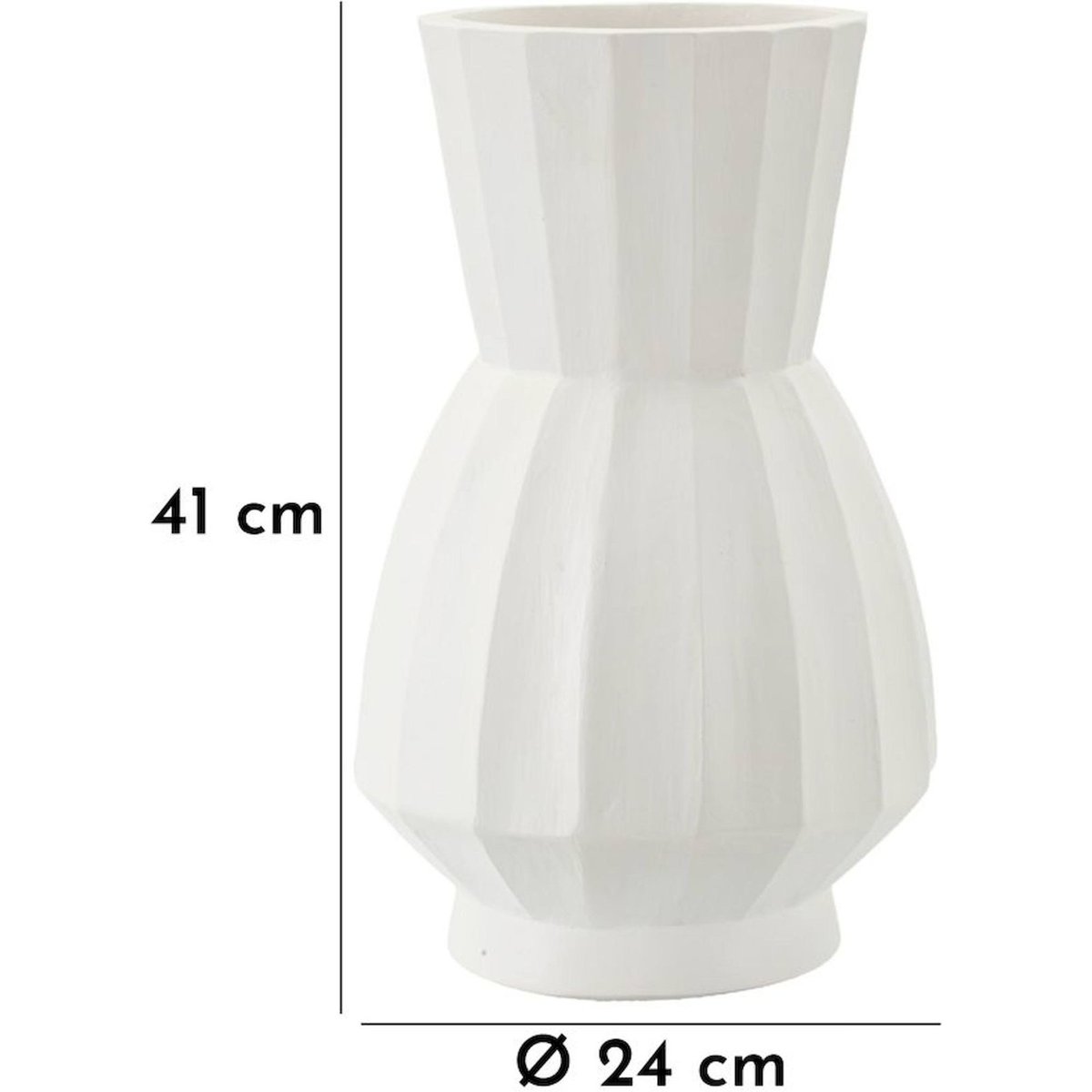 Vase cannelé silhouette graphique MODERN blanc, RECOLLECTION