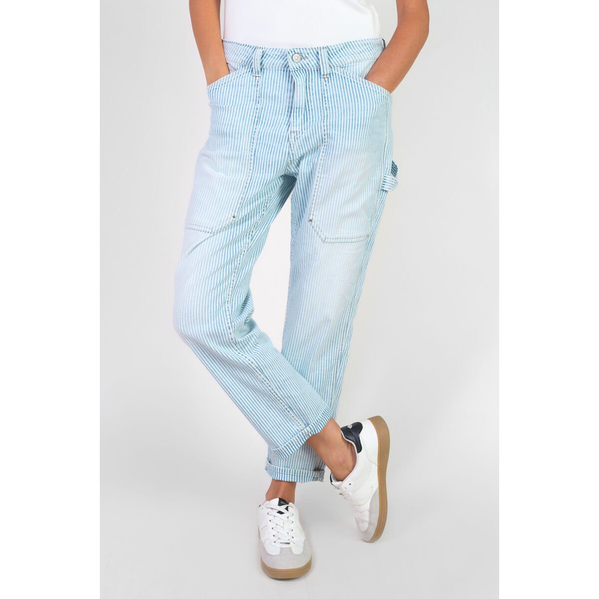 Jeans loose, large 400/60 girlfriend , 7/8ème blue, LE TEMPS DES CERISES