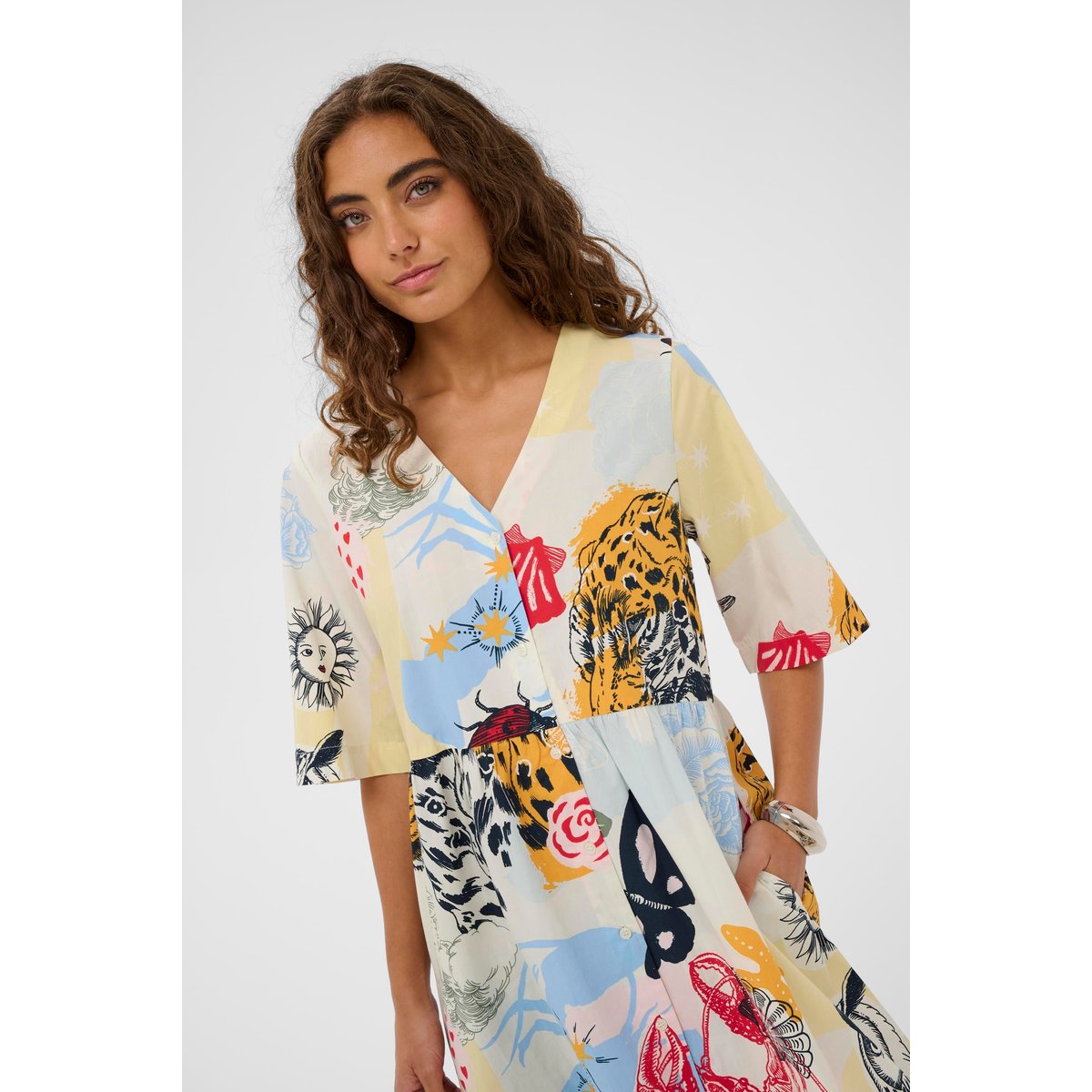 Robe bleu rouge blue/red animal, CULTURE
