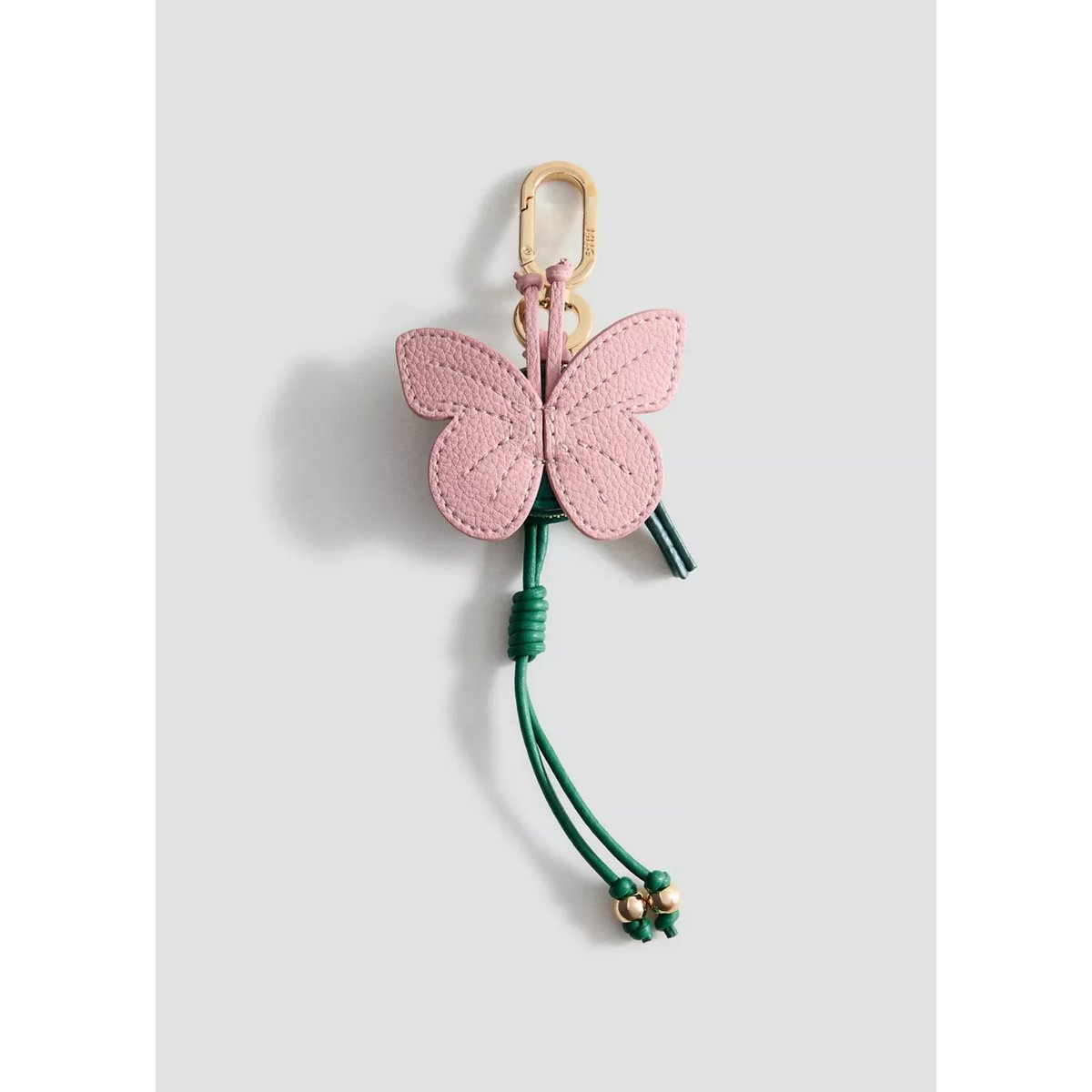 Porte-clés papillon avec perles rose, MANGO