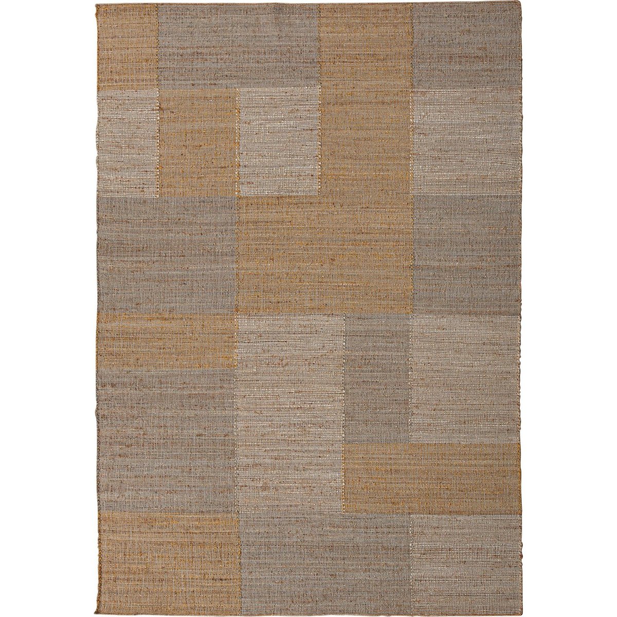 Tapis en jute tissé à plat, Style classique gris clair effet naturel, RECOLLECTION