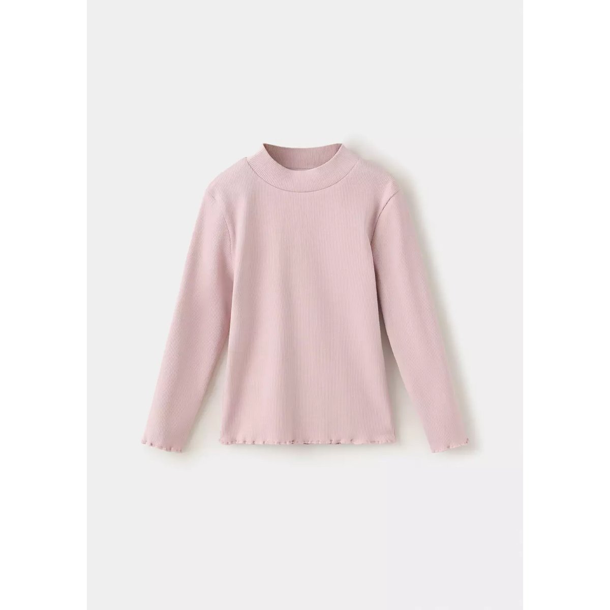 T-shirt côtelé à bordures ondulées rose, MANGO BABY
