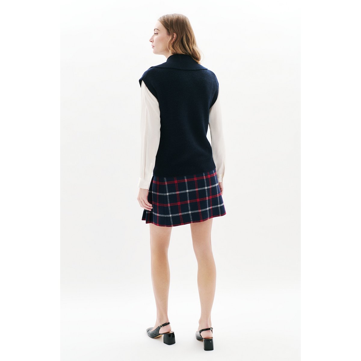 Pull droit sans manches MACY bleu marine, CAROLL