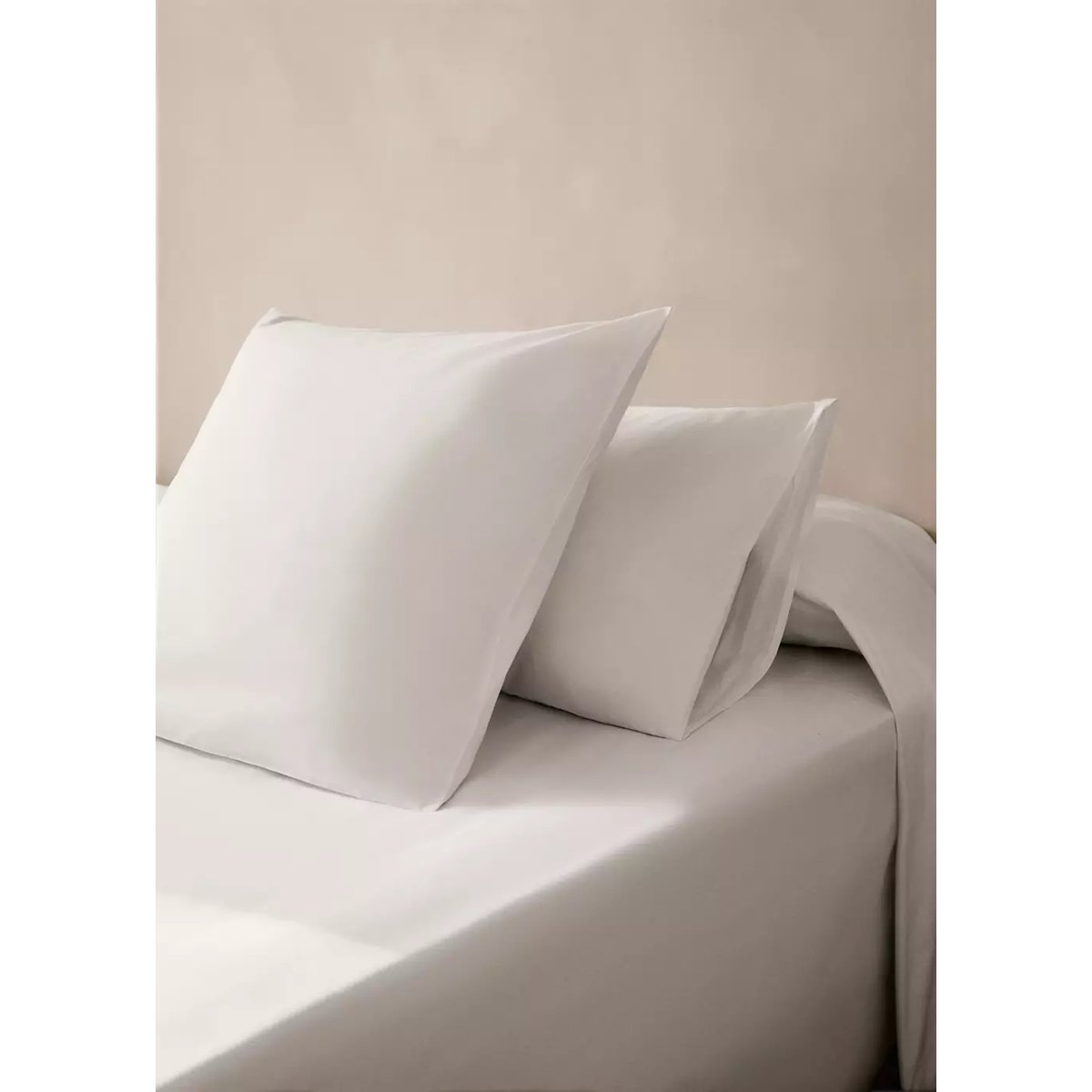 Deux taies d’oreiller percale de coton 60x60 cm blanc, MANGO HOME