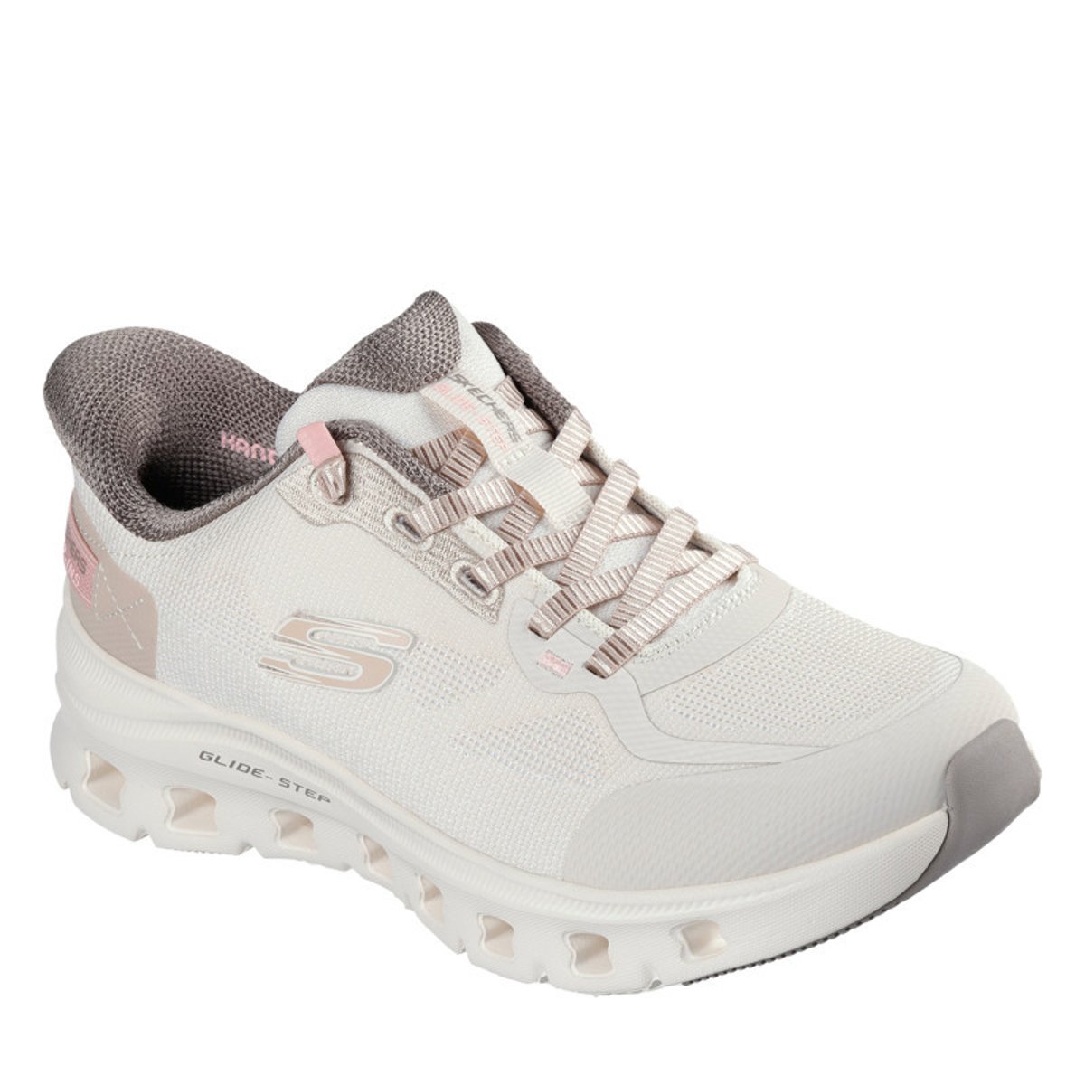 Baskets écrues avec une semelle plate et une fermeture slip-on beige, SKECHERS