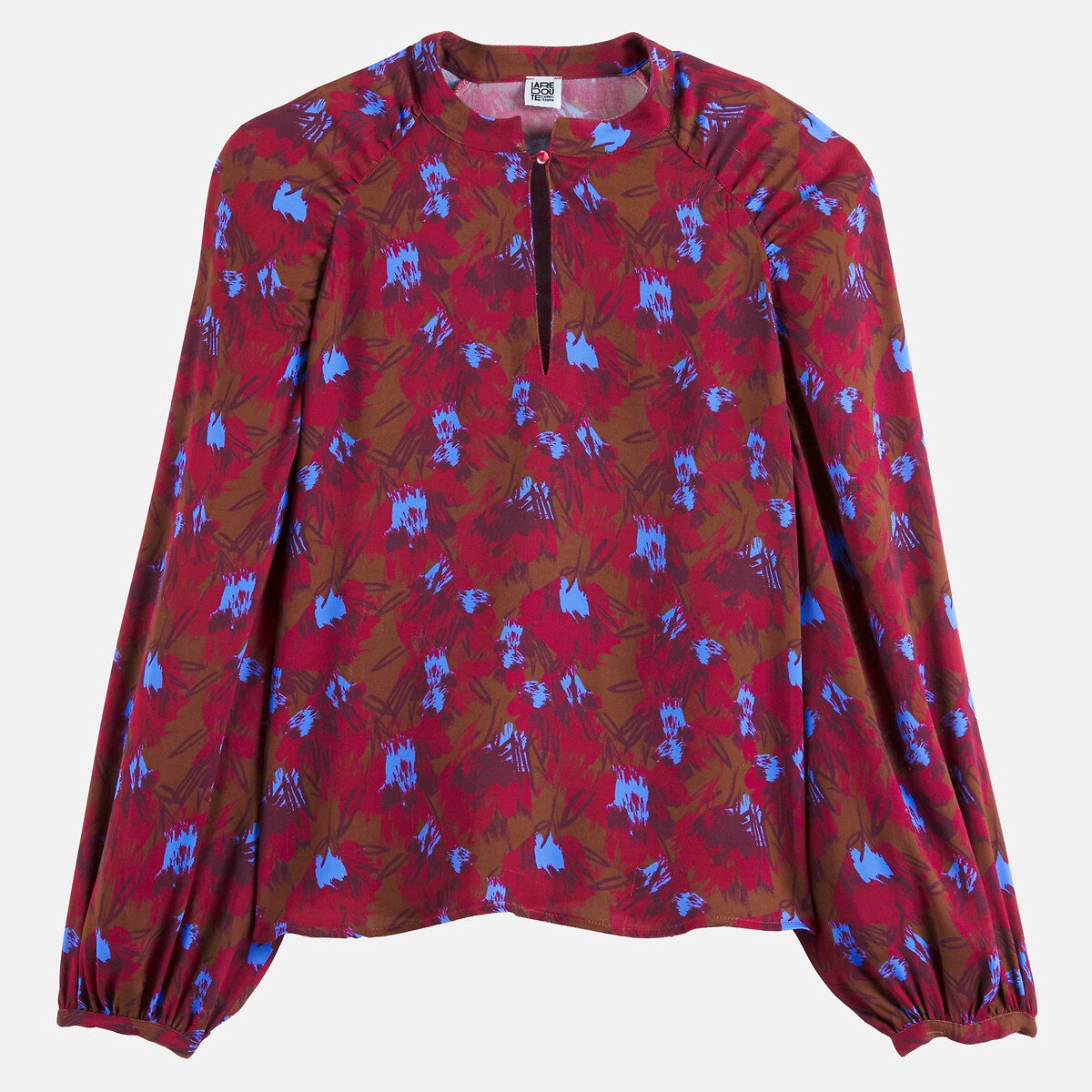 Blouse col rond imprimé graphique manches longues imprimé marron, LA REDOUTE COLLECTIONS