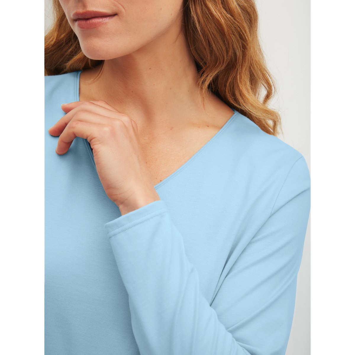 Pyjama, longue manches longues Coton LOVELY NIGHTS bleu cascade, CALIDA