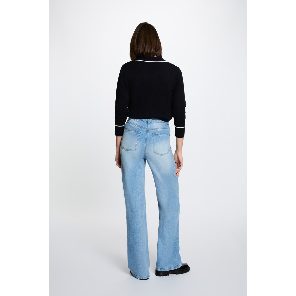 Pull col polo bleu marine, MORGAN