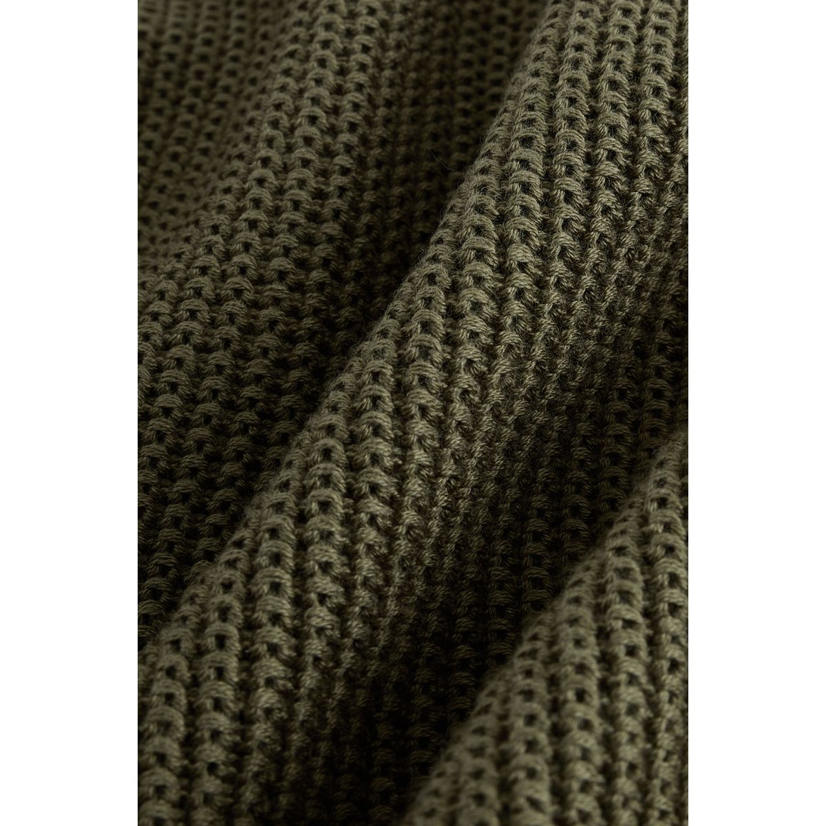 Pull ras de cou en maille style militaire vert kaki, NEXT