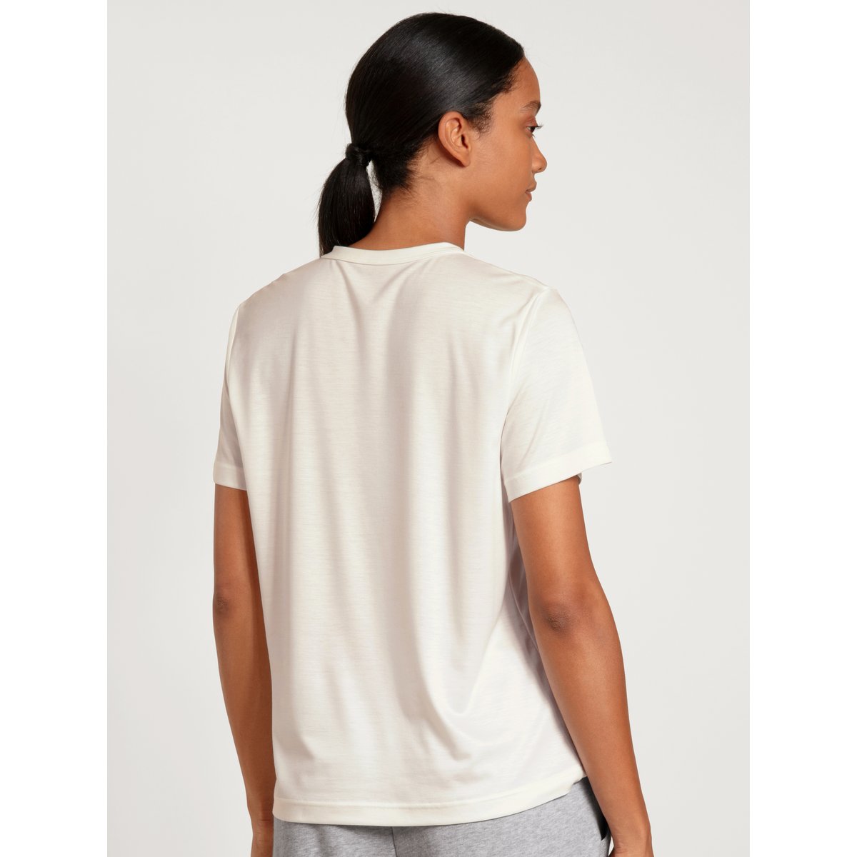 T-Shirt à manches courtes, Cradle to Cradle Certified® manches courtes Coton LOUNGE & RELAX blanc étoilé, CALIDA
