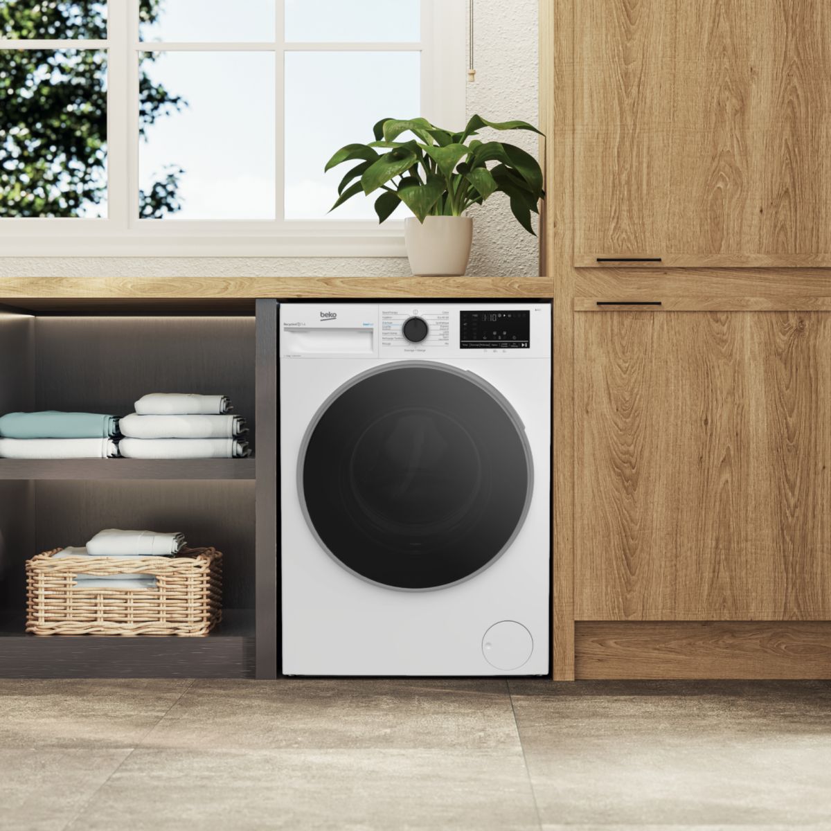 Lave linge hublot B5WFT31145W blanc, BEKO