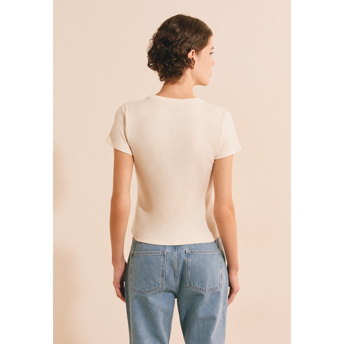 T-shirt manches courtes en coton ABBY dune, ETAM