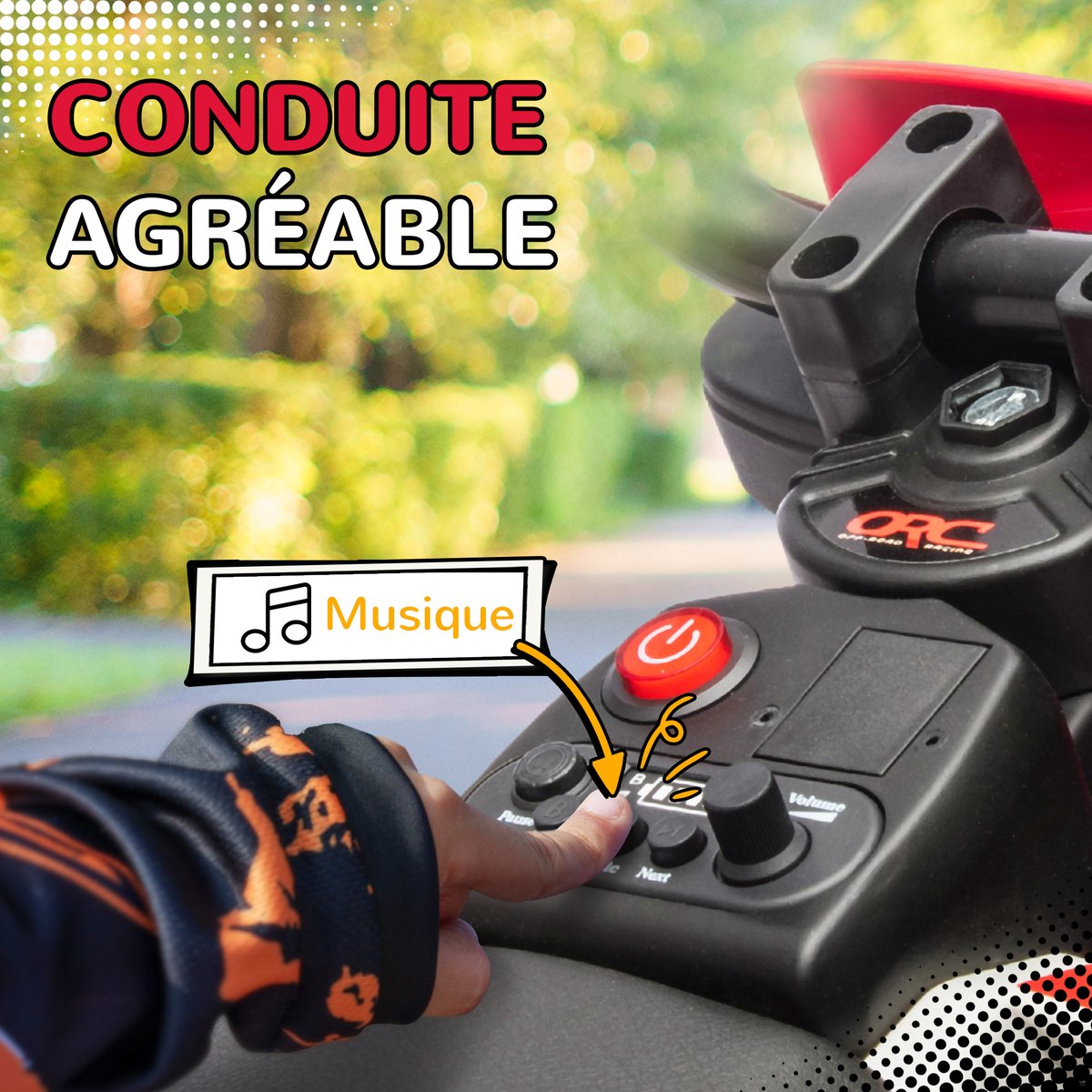 Moto électrique à conducteur assis PP Rouge rouge, AIYAPLAY