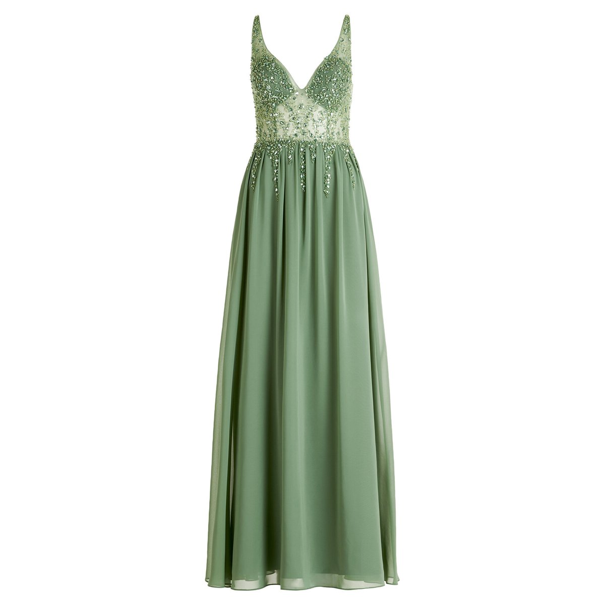Robe de soirée à broderies light aventurine, VERA MONT