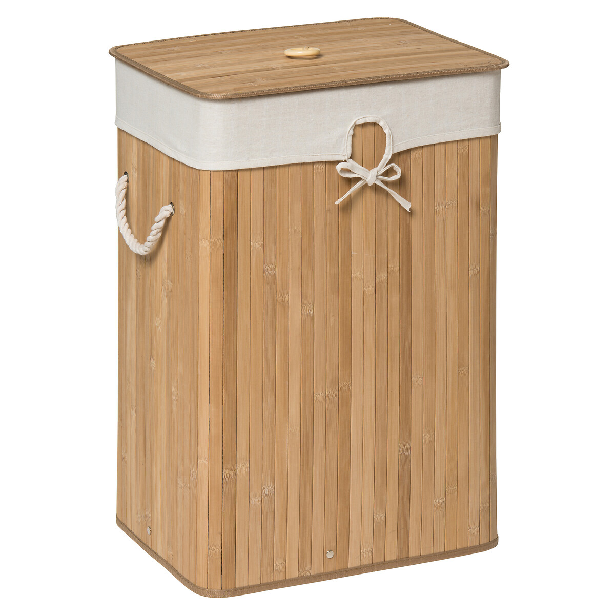Bamboo Laundry Hamper With Liner natural, SO'HOME