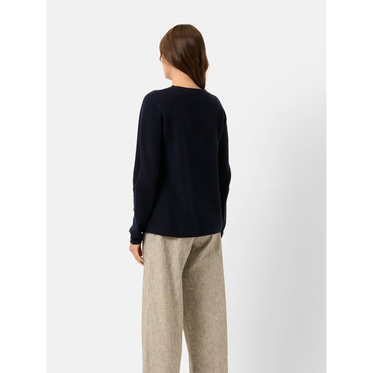 Pull Col Bateau Navy Nethy bleu foncé, JUST CASHMERE