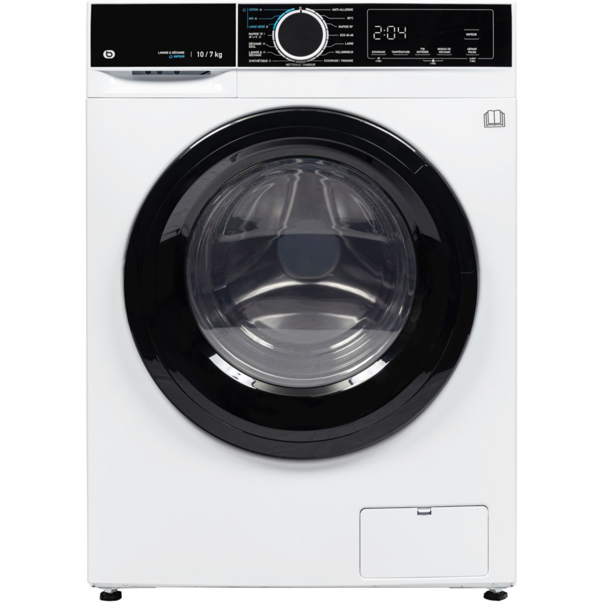 Lave linge séchant hublot ELS107-1b couleur unique, ESSENTIEL B