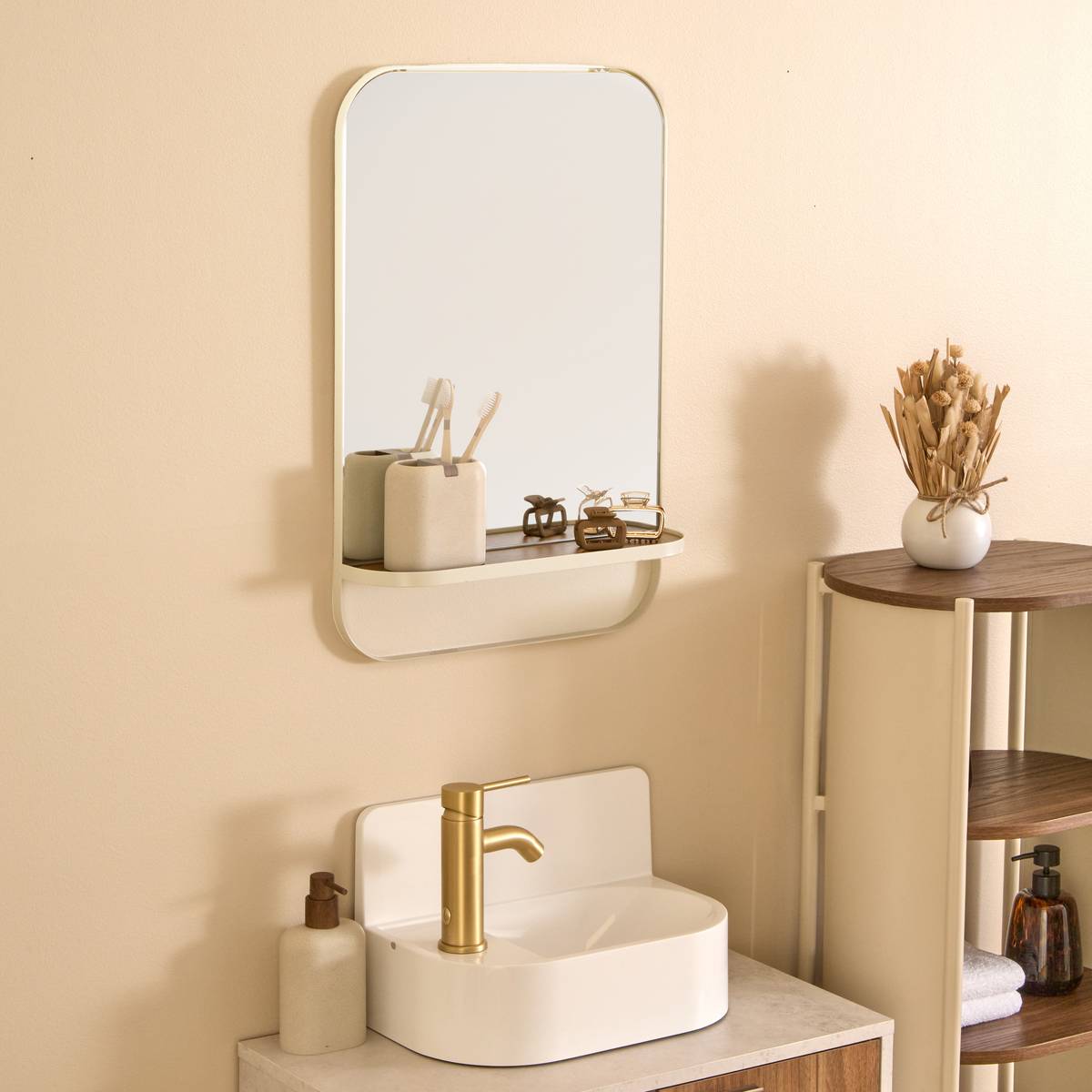 Miroir rectangulaire ARGILEO beige, 5FIVE SIMPLY SMART