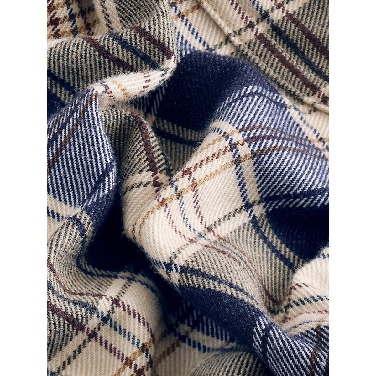 Chemise à manches longues neutre/bleu marine à carreaux, NEXT