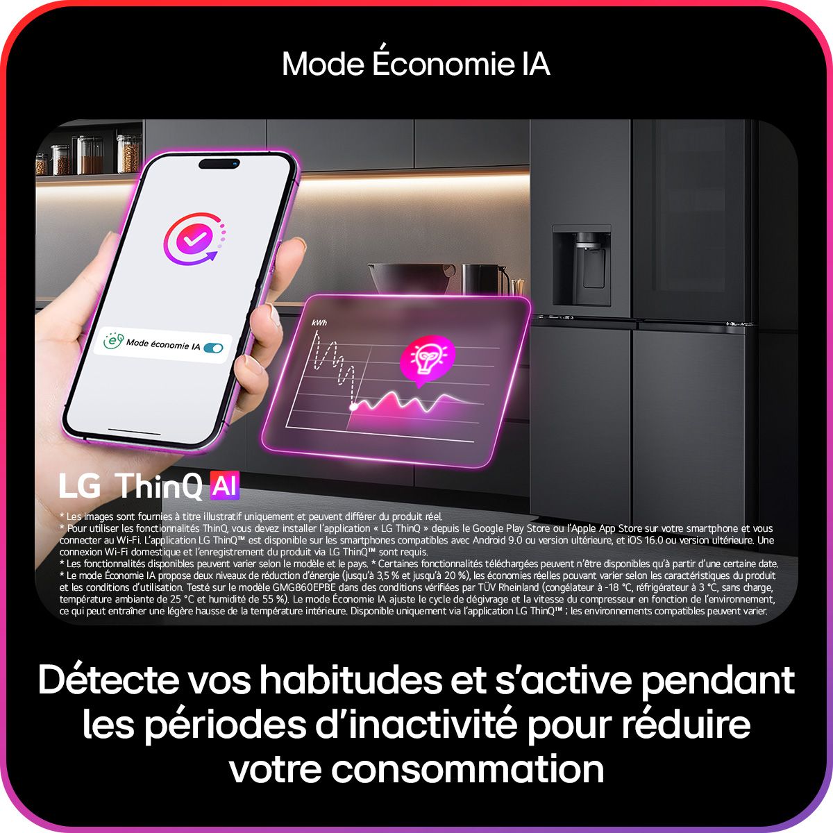 Réfrigérateur multi portes GMF960PY2E couleur unique, LG