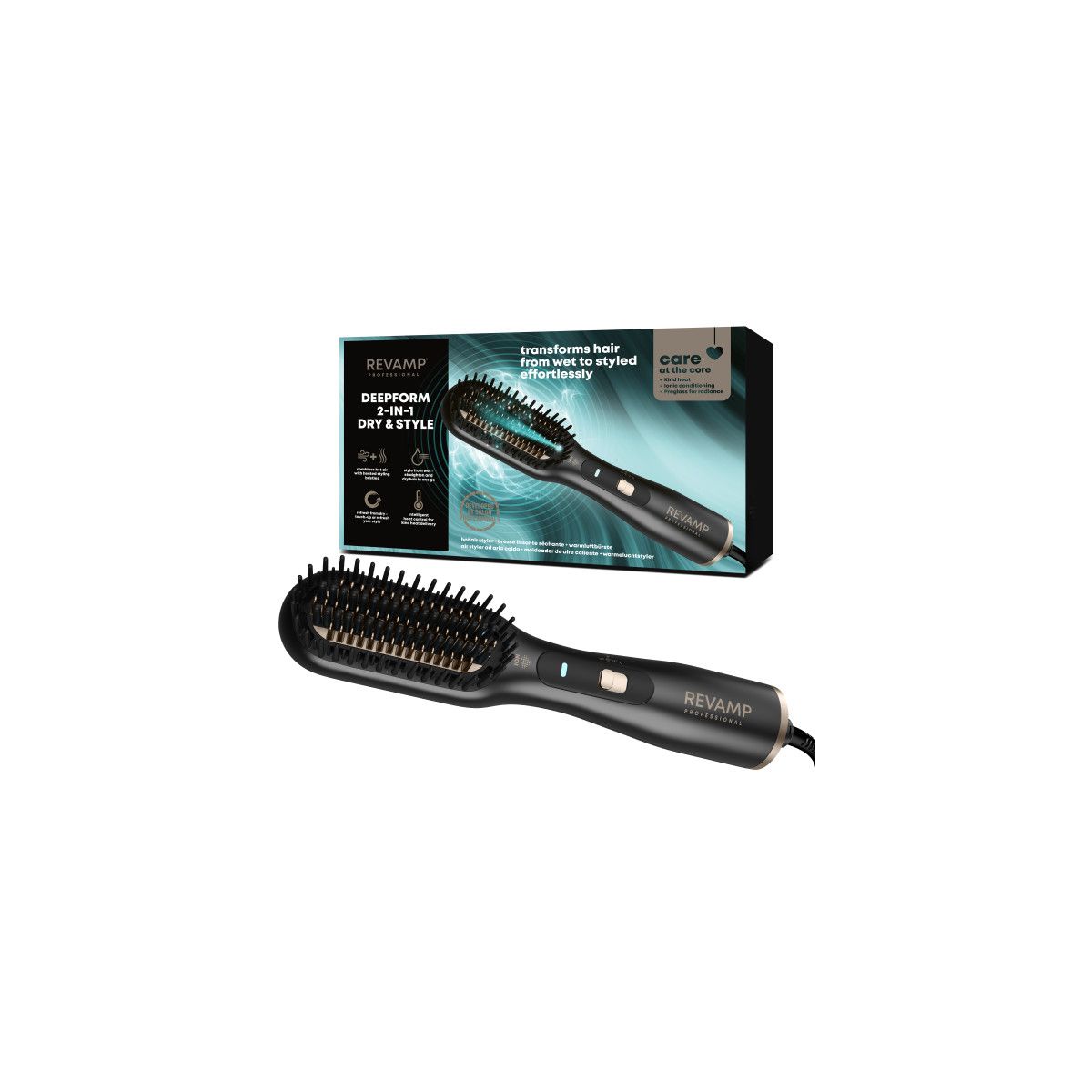 Brosse soufflante Deepform 2 en 1 Progloss couleur unique, REVAMP