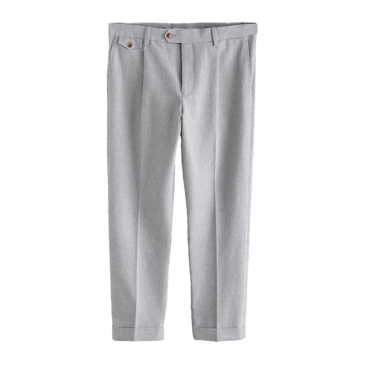 Pantalon de costume ajusté rayé en seersucker signature bleu, NEXT