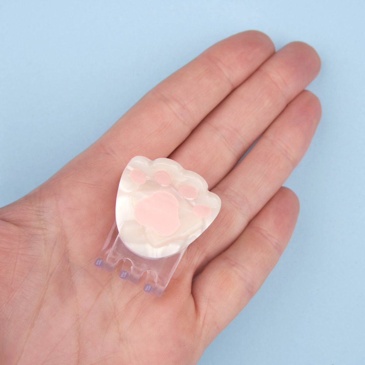 Mini pince à cheveux Coussinet blanc et rose nacré, COUCOU SUZETTE