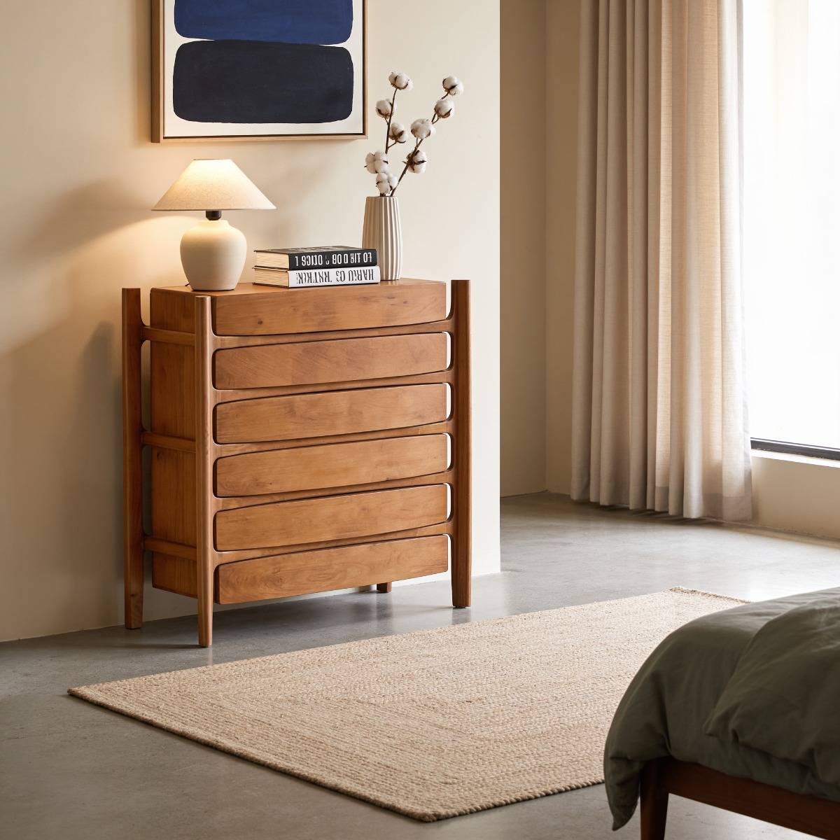 Commode 6 tiroirs ROSANA bois clair, MADE IN MEUBLES