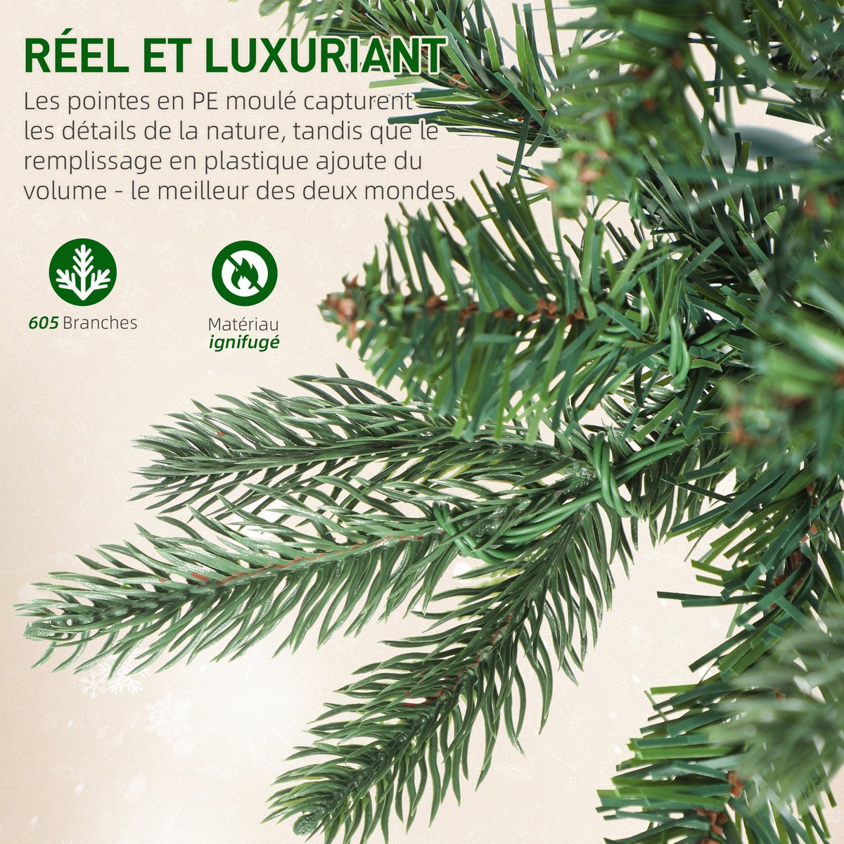 Sapin de Noël Plastique Vert vert, HOMCOM