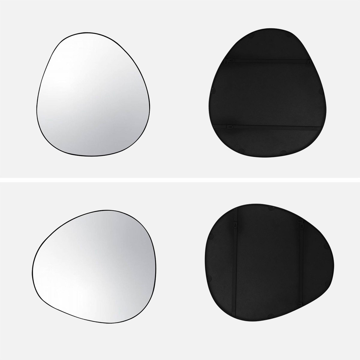 Miroir organique métal 55,5cm HARPER noir, SWEEEK
