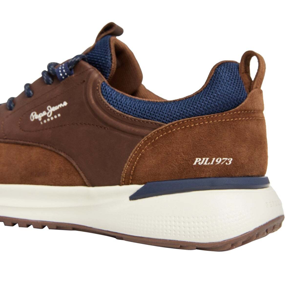 Bampton - Baskets En Daim Avec Détails En Cuir brun noyer, PEPE JEANS