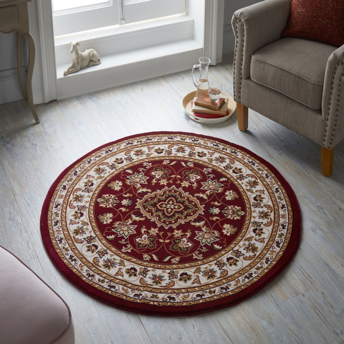 Tapis rond SHERBORNE rouge, FLAIR RUGS