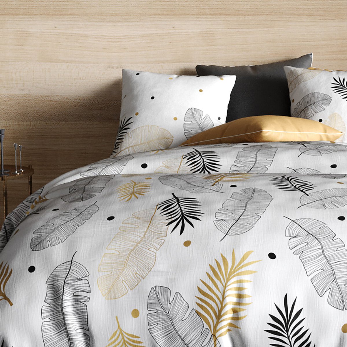 Parure de draps plat coton, Envole gris, ATELIER DU COTON