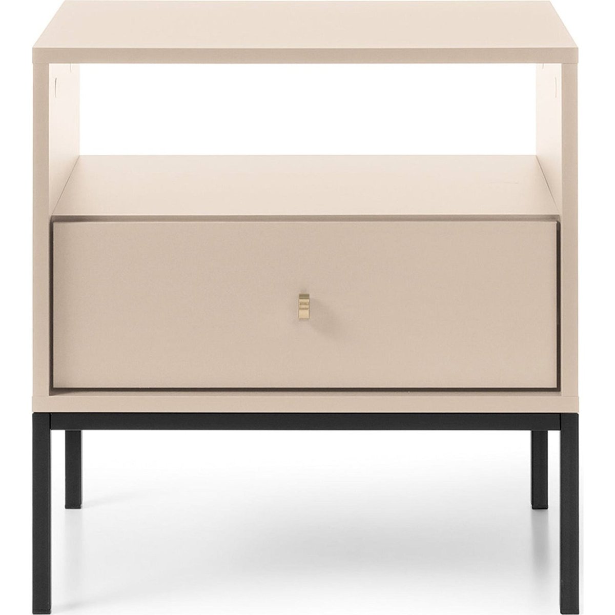 Table de chevet bois collection MONNE beige et noir, RECOLLECTION