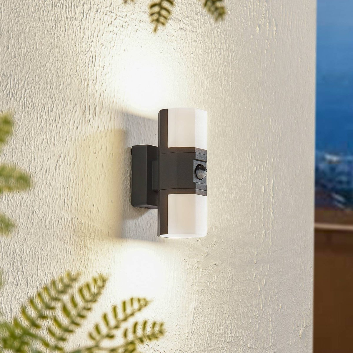 Applique extérieure en aluminium moderneLED anthracite, blanc, LINDBY