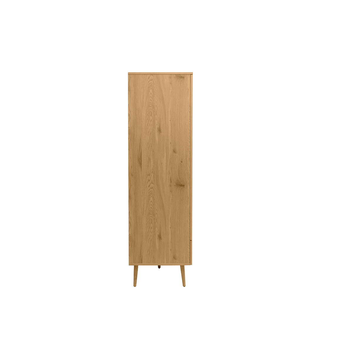 Armoire finition bois clair, cannage en rotin et métal noir L100 cm MANILLE chêne clair, MILIBOO