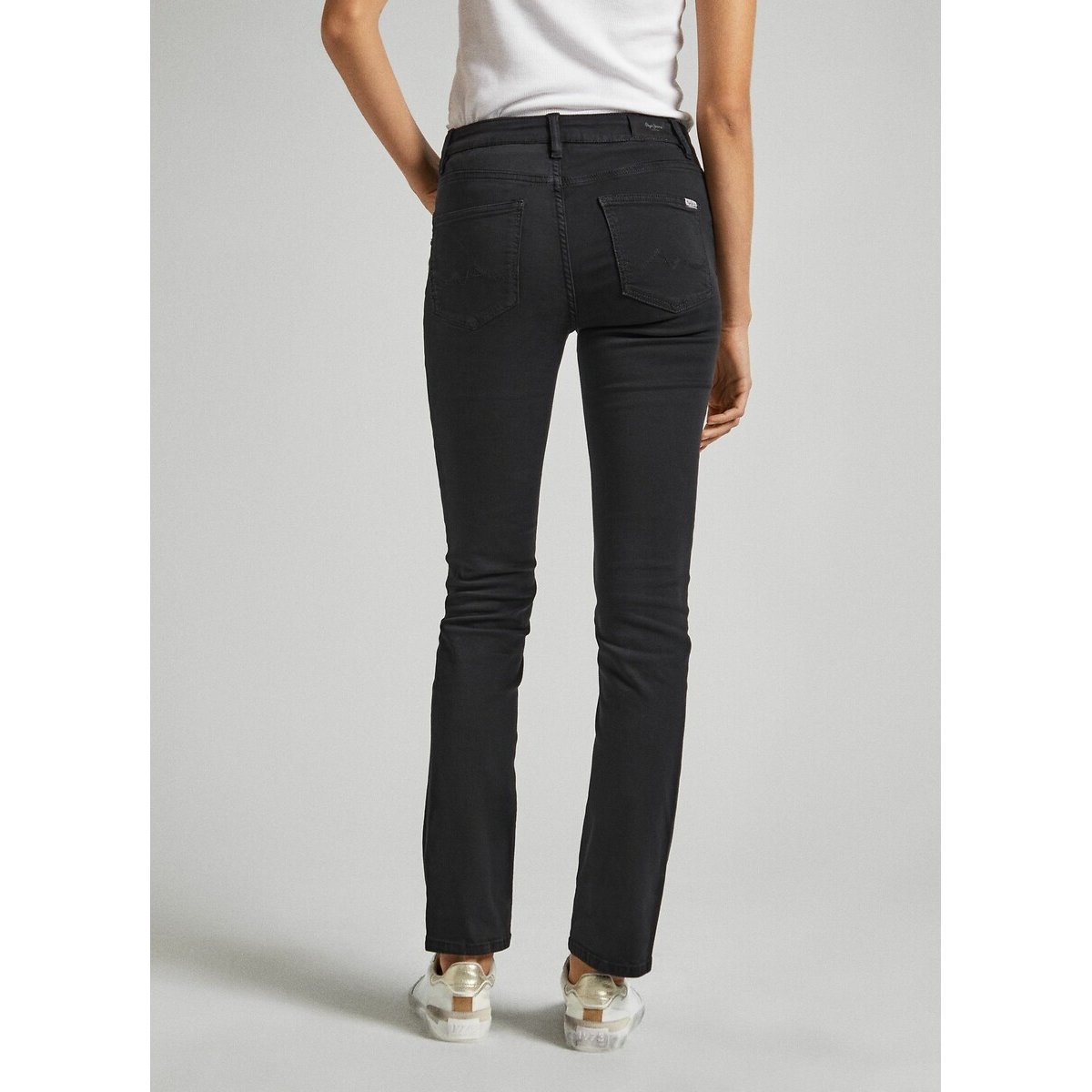 Tessa Cotton Trousers in Slim Fit black, PEPE JEANS