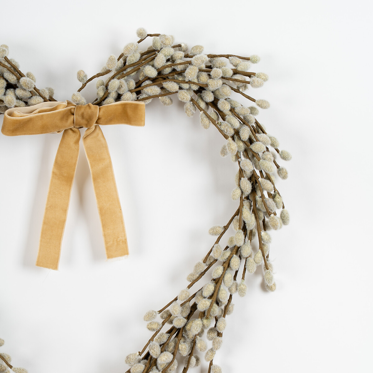 50cm Pussy Willow Heart Wreath natural, SO'HOME