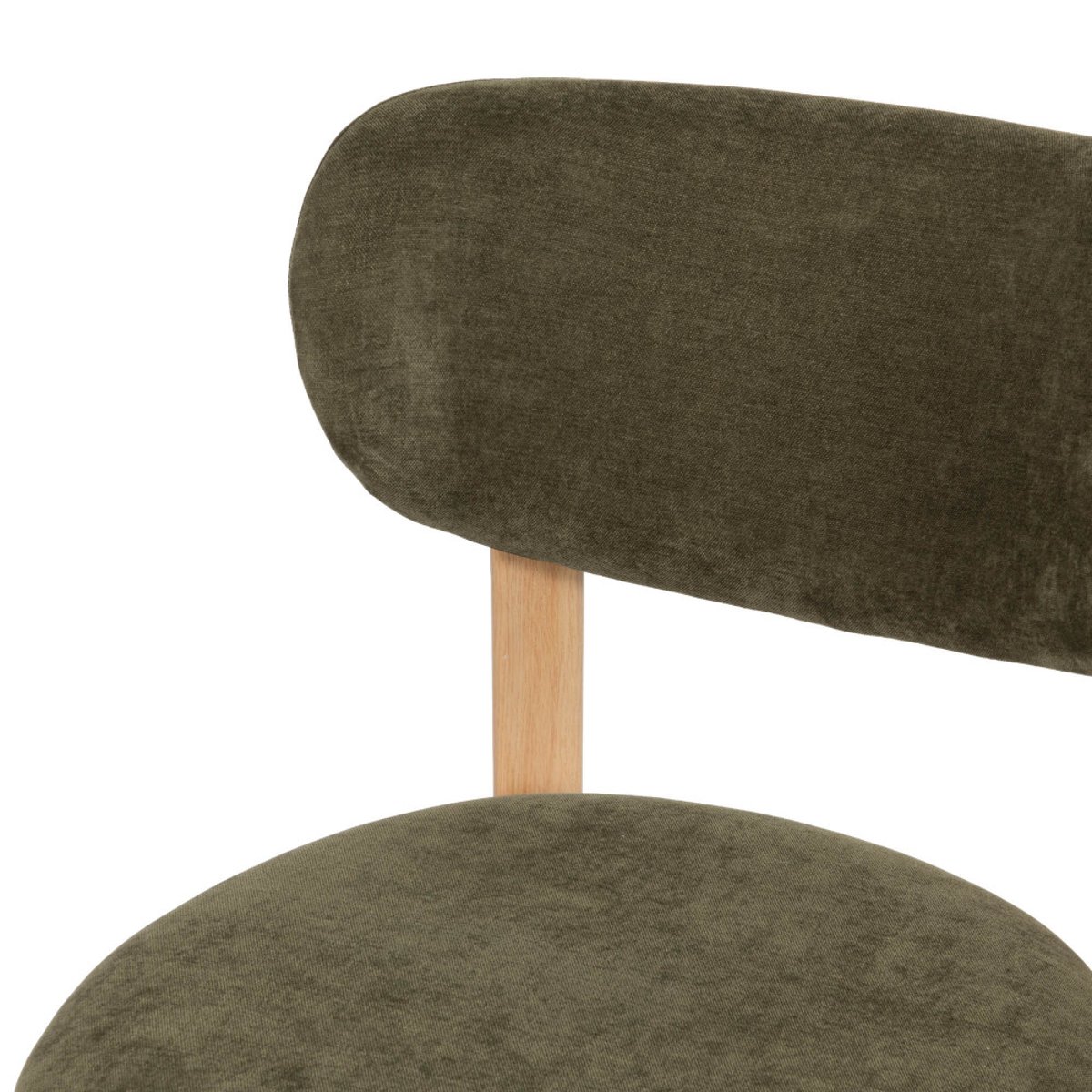 Chaise de salle à manger Dino avec piètement finition chêne (lot de 2) vert, AMADEUS