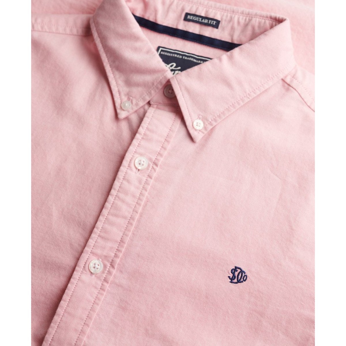 Chemise Oxford Classique à Manches Longues rose urbain, SUPERDRY
