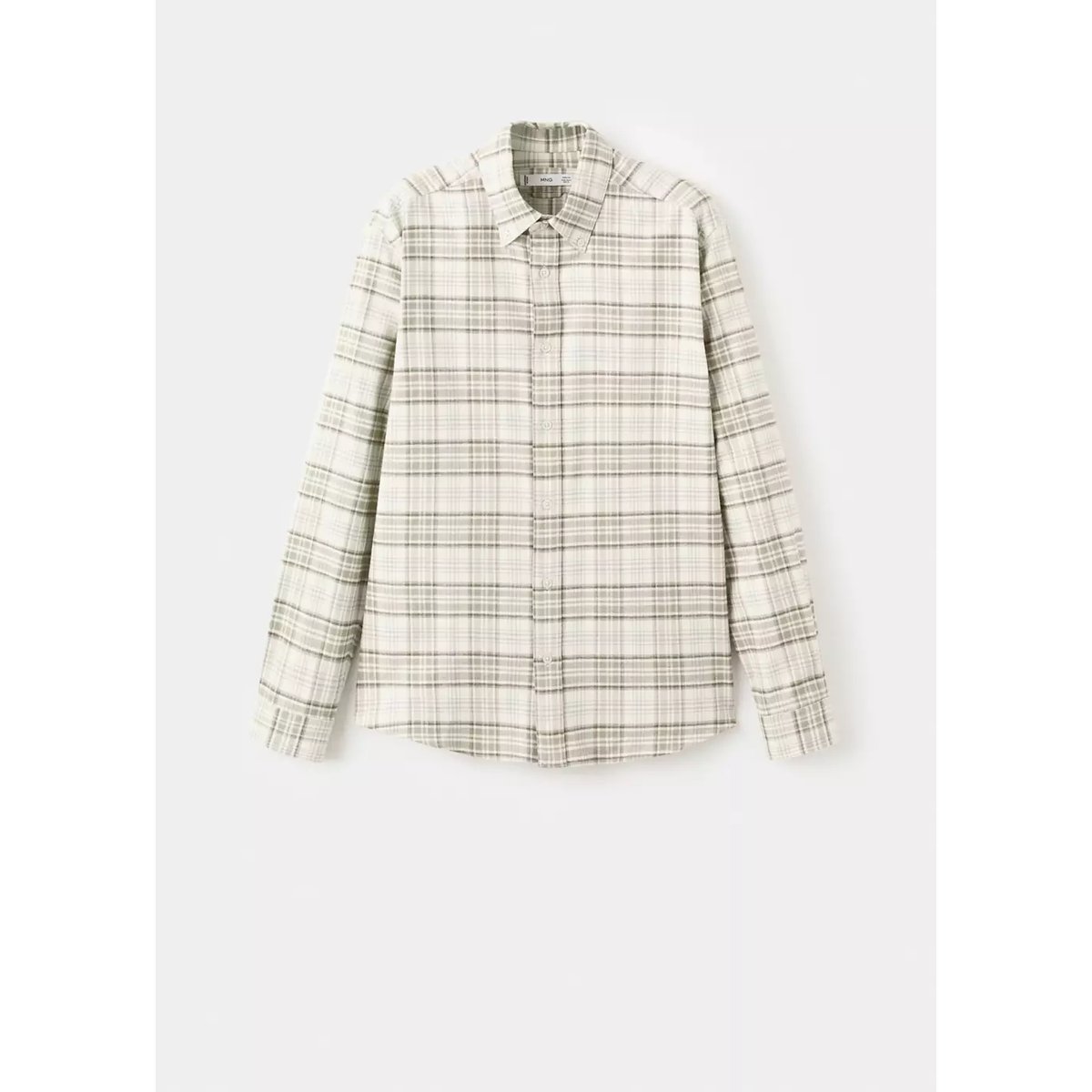 Chemise 100 % coton flanelle carreaux sable, MANGO MAN