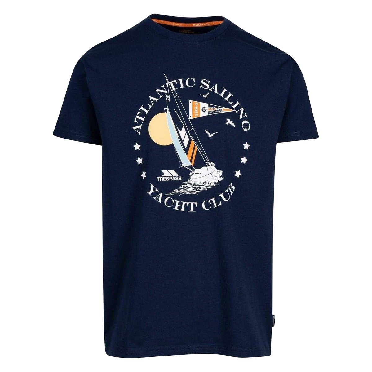 T-shirt manches courtes motif/style lettrage CEDARF bleu marine, TRESPASS