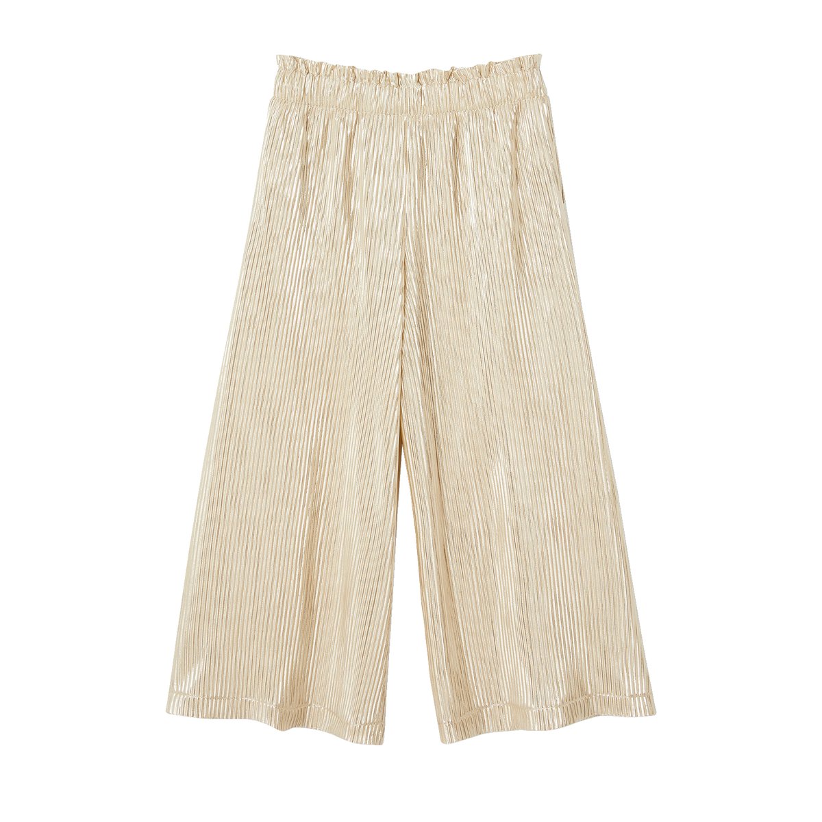 Pantalon large lamé cérémonie effet plissé or, VERTBAUDET