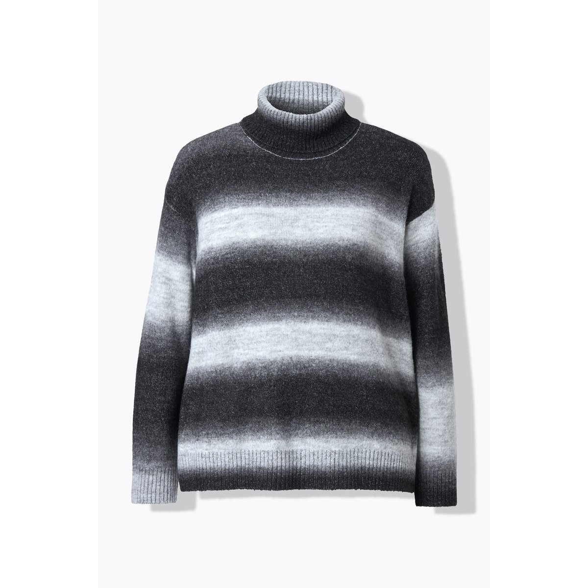 Pull à col montant et manches longues gris graphite, ULLA POPKEN