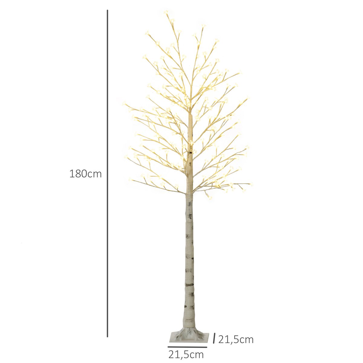 Arbre illuminé Plastique Blanc blanc, HOMCOM